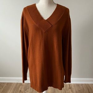 Catherine Malandrino Rust V-Neck Sweater